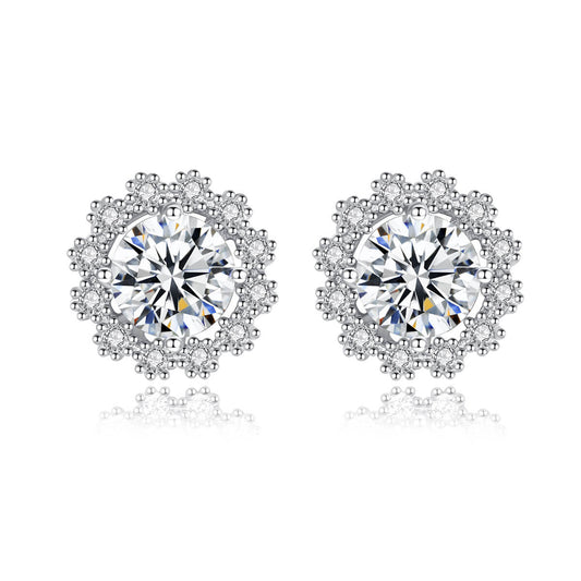 S925 Snowflake Moissanite Earrings