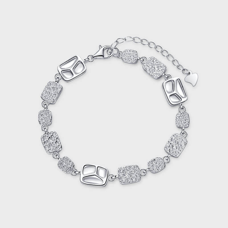 S925 Hammered Texture Bracelet