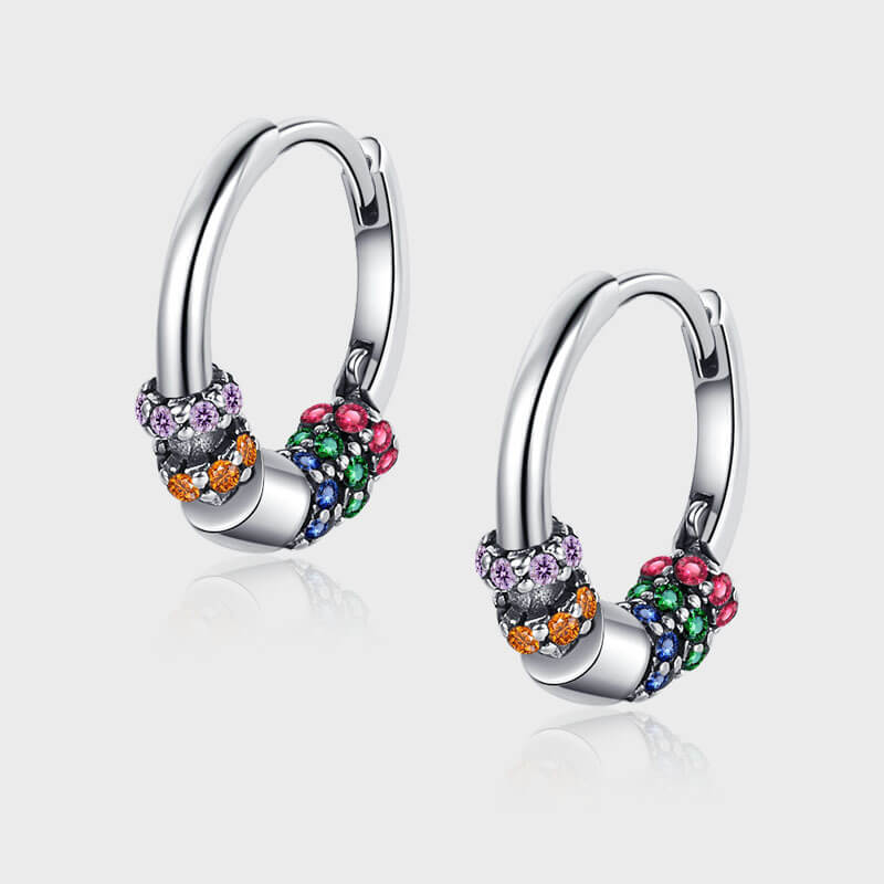 S925 Rainbow Circle Earrings