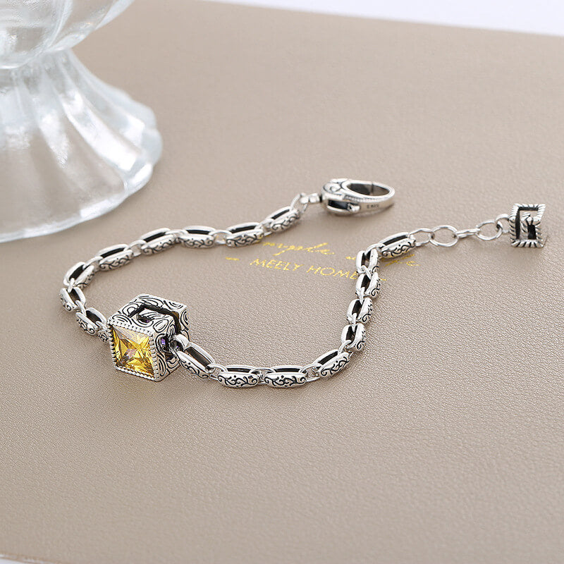 S925 letter G cube bracelet