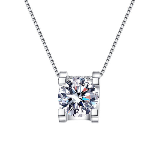 S925 Four Corners Moissanite Necklace