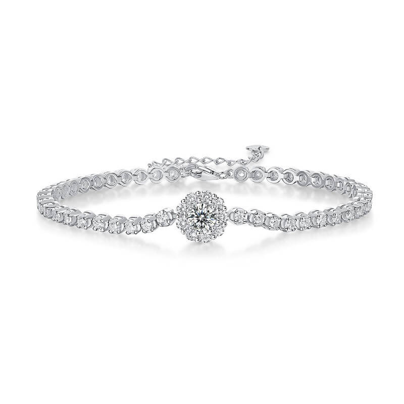 S925 Love’s Bridge Moissanite Chain Bracelet