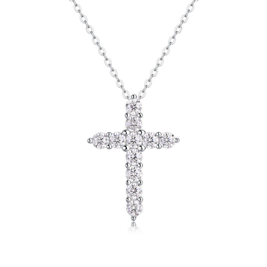 S925 Faith Cross Moissanite Necklace