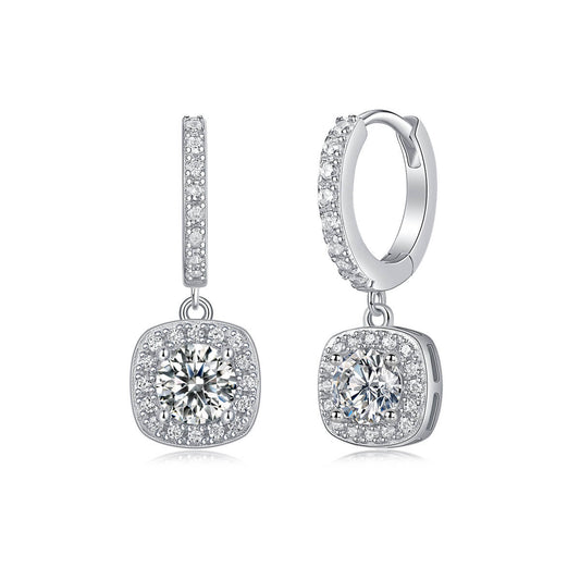 S925 Square Candy Moissanite Earrings